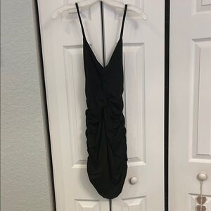 Elegant Black Ruched Dress
